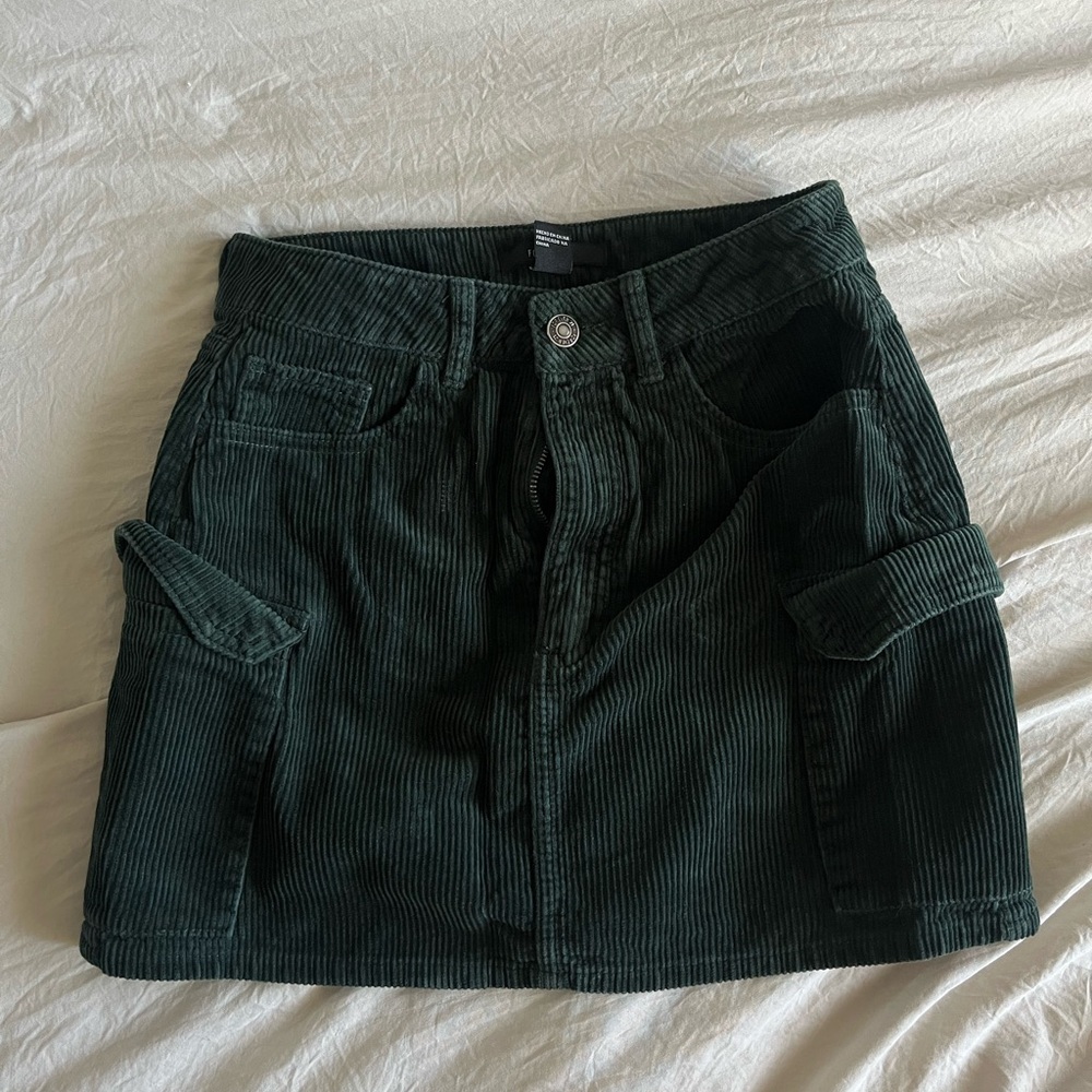 Dark Green Corduroy Skirt